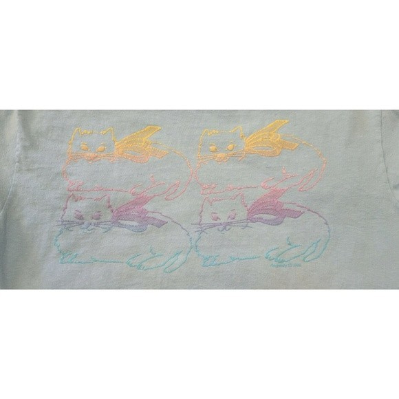 1986 Rhapsody Hanes Beefy T-Shirt * XL Flying Cat Blue Single Stitch Shirt E15 - Picture 9 of 10